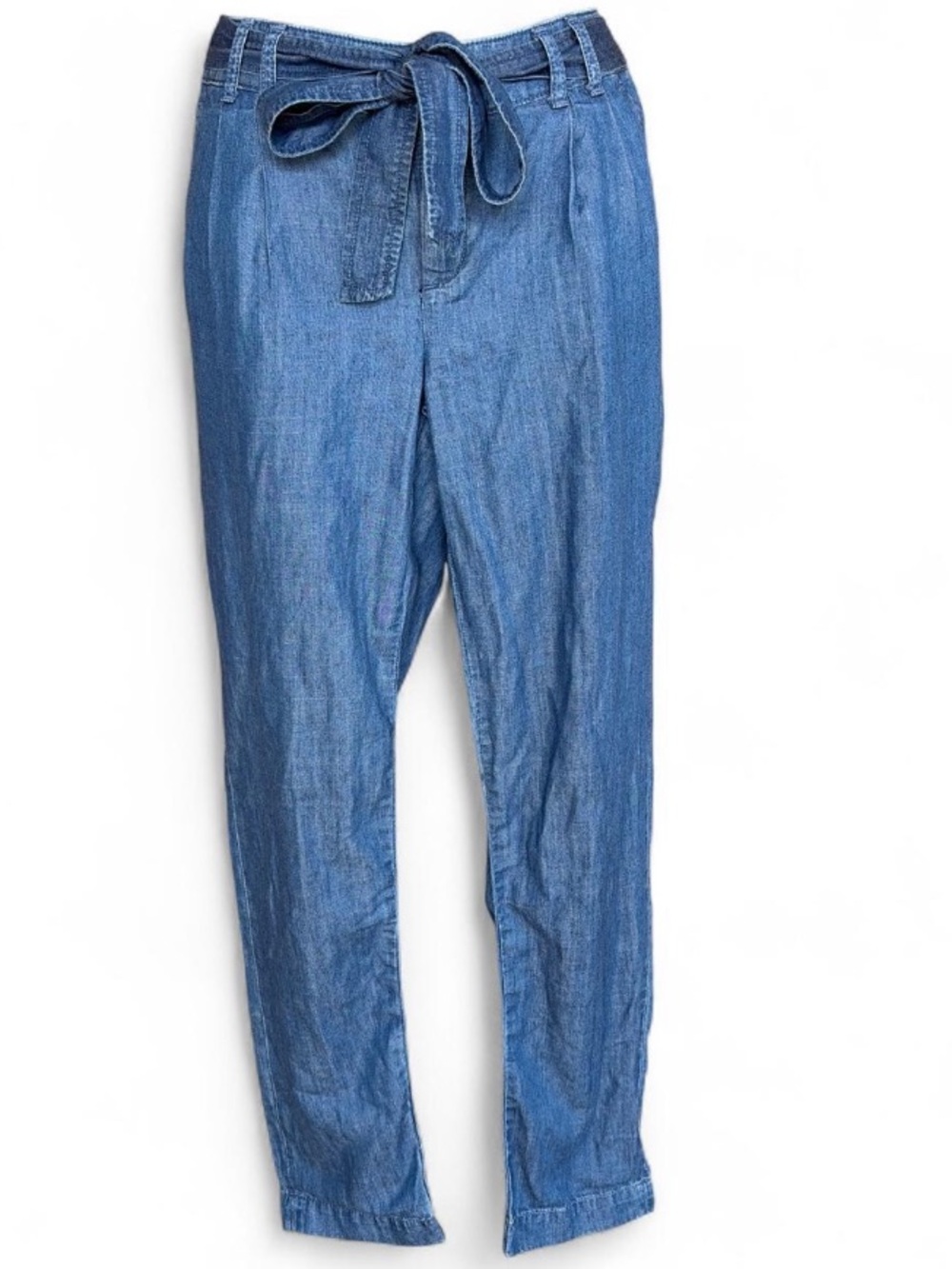 Banana Republic Light Wash Denim Tie-Waist Jogger Pants